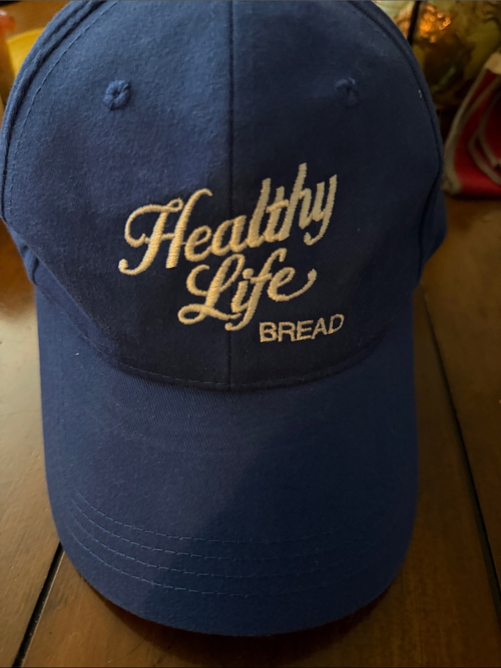 Healthy Life Bread Embroidered Navy Baseball Cap